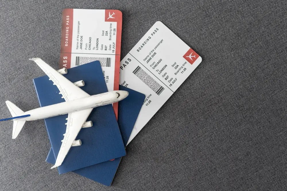 SYmbolic Image of Air Travel Documents and Boarding Passes for Kashmir Travel from Bangladesh
